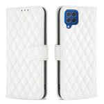 For Samsung Galaxy M62/F62 Diamond Lattice Wallet Flip Leather Phone Case(White)
