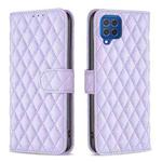 For Samsung Galaxy M62/F62 Diamond Lattice Wallet Flip Leather Phone Case(Purple)