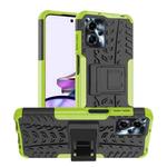 For Motorola Moto G53 Tire Texture TPU + PC Phone Case with Holder(Green)