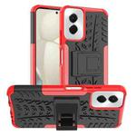 For Motorola Moto G Power 5G 2024 Tire Texture TPU + PC Phone Case with Holder(Red)