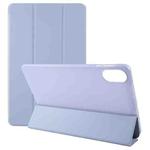 For Honor Pad X9 / X8 Pro Solid Color 3-folding Leather Tablet Case(Lavender)