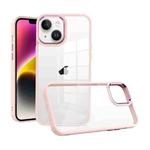 For iPhone 15 Macaron High Transparent PC Phone Case(Pink)