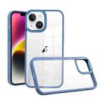 For iPhone 14 Plus Macaron High Transparent PC Phone Case(Blue)