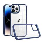 For iPhone 14 Pro Max Macaron High Transparent PC Phone Case(Navy Blue)