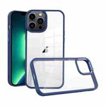 For iPhone 13 Pro Max Macaron High Transparent PC Phone Case(Navy Blue)