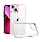 For iPhone 13 Macaron High Transparent PC Phone Case(Pink)
