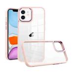 For iPhone 11 Macaron High Transparent PC Phone Case(Pink)