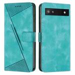 For Google Pixel 6a Dream Triangle Leather Phone Case with Lanyard(Green)