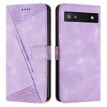 For Google Pixel 6a Dream Triangle Leather Phone Case with Lanyard(Purple)