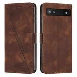 For Google Pixel 6a Dream Triangle Leather Phone Case with Lanyard(Brown)