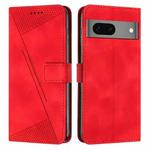 For Google Pixel 7 Dream Triangle Leather Phone Case with Lanyard(Red)