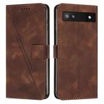 For Google Pixel 7a Dream Triangle Leather Phone Case with Lanyard(Brown)