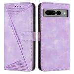 For Google Pixel 7 Pro Dream Triangle Leather Phone Case with Lanyard(Purple)
