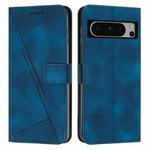 For Google Pixel 8 Pro Dream Triangle Leather Phone Case with Lanyard(Blue)