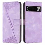 For Google Pixel 8 Pro Dream Triangle Leather Phone Case with Lanyard(Purple)