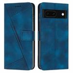 For Google Pixel 8a Dream Triangle Leather Phone Case with Long  Lanyard(Blue)