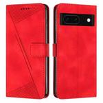 For Google Pixel 8a Dream Triangle Leather Phone Case with Long  Lanyard(Red)