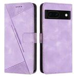 For Google Pixel 8a Dream Triangle Leather Phone Case with Long  Lanyard(Purple)