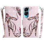 For Honor 90 Lite 3D Colored Horizontal Flip Leather Phone Case(Butterfly High-heeled)