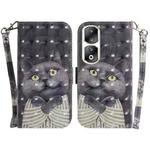 For Honor 90 Pro 3D Colored Horizontal Flip Leather Phone Case(Hug Cat)