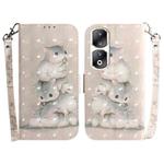 For Honor 90 Pro 3D Colored Horizontal Flip Leather Phone Case(Squirrels)