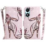 For Honor X5 Plus / Play 40C 3D Colored Horizontal Flip Leather Phone Case(Butterfly High-heeled)