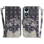 For Honor X5 Plus / Play 40C 3D Colored Horizontal Flip Leather Phone Case(Hug Cat)