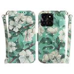 For Honor X6a 3D Colored Horizontal Flip Leather Phone Case(Watercolor Flower)