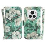 For Honor Magic6 Pro 3D Colored Horizontal Flip Leather Phone Case(Watercolor Flower)