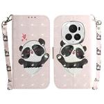 For Honor Magic6 Pro 3D Colored Horizontal Flip Leather Phone Case(Heart Panda)