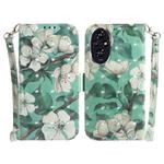 For Honor 200 3D Colored Horizontal Flip Leather Phone Case(Watercolor Flower)