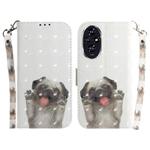For Honor 200 3D Colored Horizontal Flip Leather Phone Case(Pug)