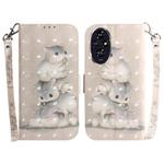 For Honor 200 3D Colored Horizontal Flip Leather Phone Case(Squirrels)