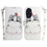 For Honor 200 3D Colored Horizontal Flip Leather Phone Case(Cute Cat)
