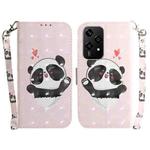 For Honor 200 Lite Global 3D Colored Horizontal Flip Leather Phone Case(Heart Panda)