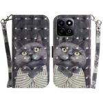 For Honor Play 60 Plus 3D Colored Horizontal Flip Leather Phone Case(Hug Cat)