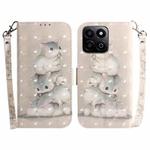 For Honor Play 60 Plus 3D Colored Horizontal Flip Leather Phone Case(Squirrels)