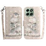 For Honor X6b 3D Colored Horizontal Flip Leather Phone Case(Squirrels)