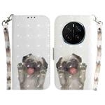 For Honor Magic7 Pro 3D Colored Horizontal Flip Leather Phone Case(Pug)