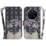 For Honor Magic7 Pro 3D Colored Horizontal Flip Leather Phone Case(Hug Cat)