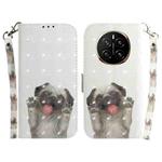 For Honor Magic7 3D Colored Horizontal Flip Leather Phone Case(Pug)