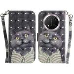 For Honor X9c 3D Colored Horizontal Flip Leather Phone Case(Hug Cat)