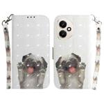 For Honor 400 Global 156.5mm 3D Colored Horizontal Flip Leather Phone Case(Pug)