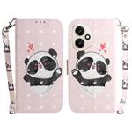 For Honor 400 Global 156.5mm 3D Colored Horizontal Flip Leather Phone Case(Heart Panda)