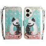 For Honor 400 Global 156.5mm 3D Colored Horizontal Flip Leather Phone Case(Black White Cat)