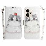 For Honor 400 Global 156.5mm 3D Colored Horizontal Flip Leather Phone Case(Cute Cat)