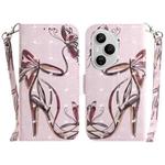 For Honor 400 Pro Global 160.8mm 3D Colored Horizontal Flip Leather Phone Case(Butterfly High-heeled)