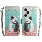 For Honor 400 Pro Global 160.8mm 3D Colored Horizontal Flip Leather Phone Case(Black White Cat)