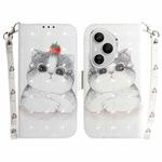 For Honor 400 Pro Global 160.8mm 3D Colored Horizontal Flip Leather Phone Case(Cute Cat)