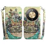 For Honor X70 5G 3D Colored Horizontal Flip Leather Phone Case(Zoo)